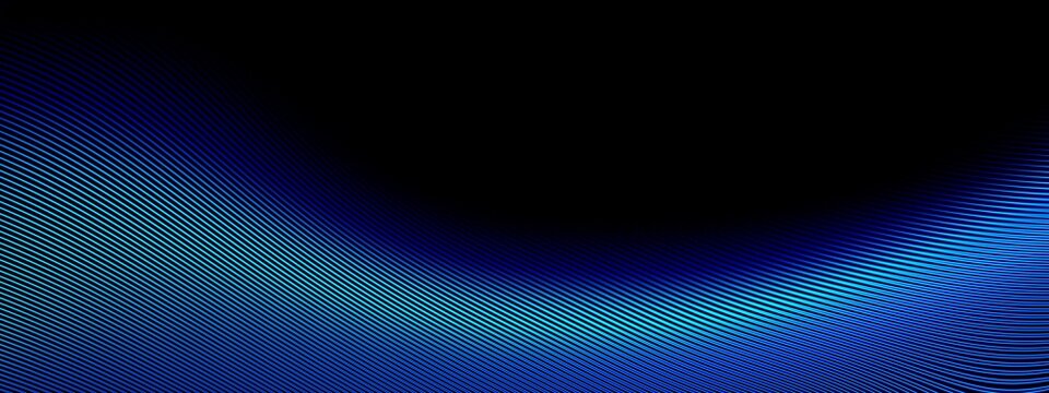 beautiful abstract wave technology black background with blue light digital effect corporate concept