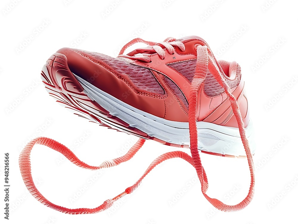 Wall mural running shoes isolated on white background. clipping path included in file.