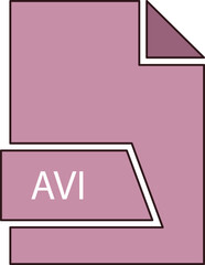AVI File format icon in shapes 2 colors and side contour