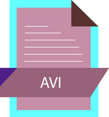 AVI File format icon modern design