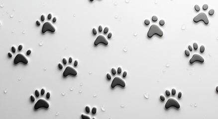 Gray animal claws are printed on a white background, forming a minimalist and subtle pattern. It evokes a sense of nature and wildlife, making it a great theme for exploration and curiosity.