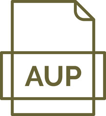 AUP File icon thick outline rounded corners