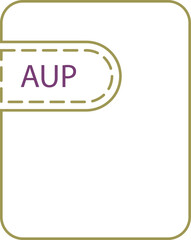 AUP File icon thick black outline