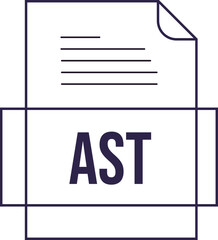 AST File icon crisp thick outline sharp corners