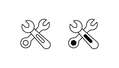 Spanner icon design with white background stock illustration