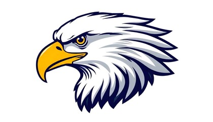 Obraz premium Eagle face icon drawing isolated on a white background