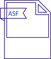 Obraz premium ASF File format icon black outline and light color text