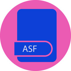 ASF File format icon circular