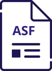 ASF File icon minimal outline with symbols