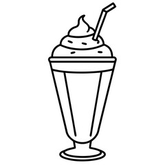 Chocolate Milkshake Vector Art