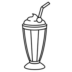 Chocolate Milkshake Vector Art