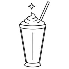 Chocolate Milkshake Vector Art
