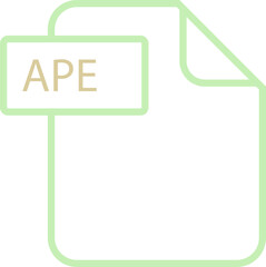 APE File format icon rounded shapes outline