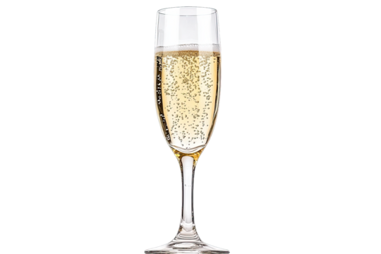 A sparkling champagne glass filled with bubbly drink, perfect for celebrations and festive occasions.