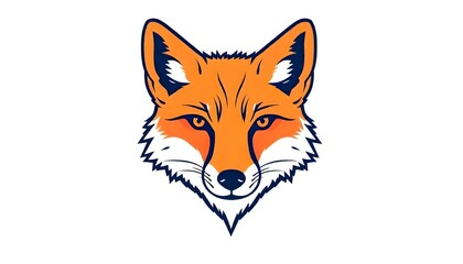 Obraz premium Fox face icon drawing isolated on a white background