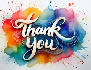 mot de remerciement sur fond de peinture