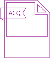 ACQ File format icon black outline and light color text