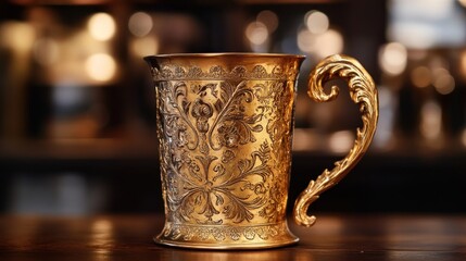 Golden Ornate Mug
