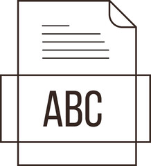 ABC File icon crisp thick outline sharp corners