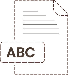 ABC icon black rounded dashed outline