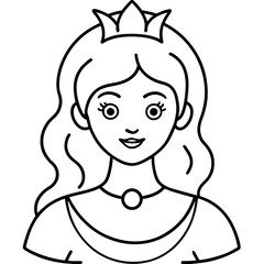 Obraz premium vector illustration of cute beautyfull princess