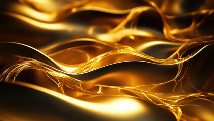 Golden Abstract Waves.