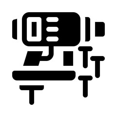 nail gun glyph icon
