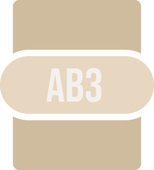 AB3 File extension icon rounded and color fill