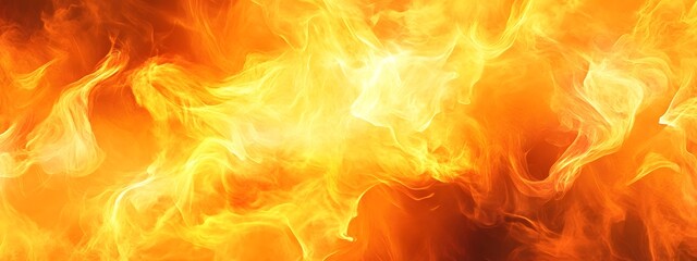 Fototapeta premium A close-up of the flame, burning in an intense orange and yellow color with flames dancing across its surface