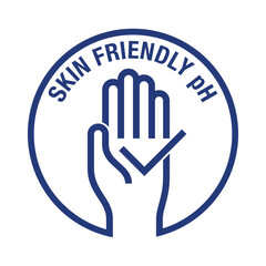 Skin-Friendly pH balanced icon in bold line for cream or gel