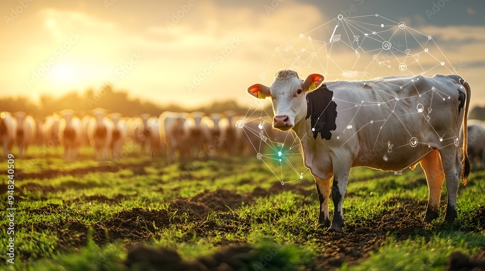 Poster iot powered smart farm automates feeding schedules with sensors and connected devices for efficient 
