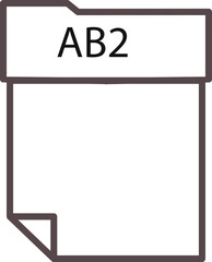 AB2 File format minimal icon with thick outline