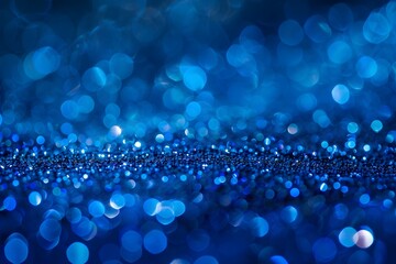 Blue Glitter Bokeh Background