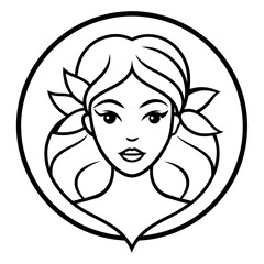 Cosmetology Art Flat Vector Logo