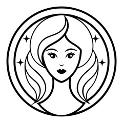Cosmetology Art Flat Vector Logo