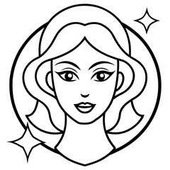 Cosmetology Art Flat Vector Logo