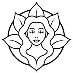 Cosmetology Art Flat Vector Logo