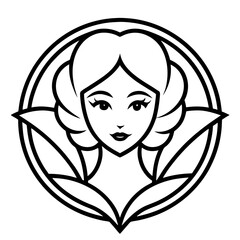 Cosmetology Art Flat Vector Logo