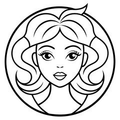 Cosmetology Art Flat Vector Logo