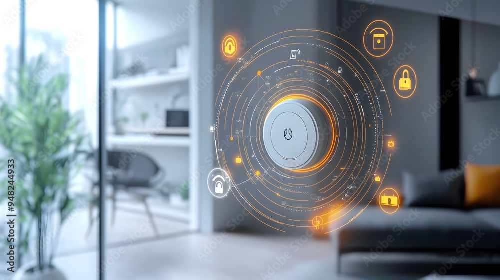 Poster photograph showcasing the setup and of a smart home alarm system via a user friendly iot dashboard i