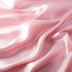 Obraz premium Pink Wavy Creased Silk-Like Fabric Background