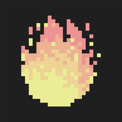 blazing hot fireball pixel art
