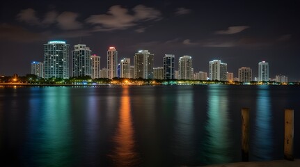 Naklejka premium Miami Bayside.generative.ai