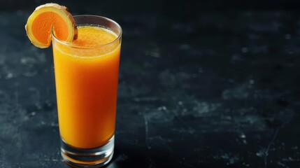 Glass of Orange Juice with a Ginger Garnish