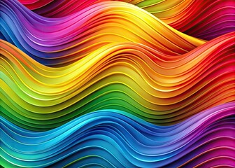 Obraz premium Vibrant abstract design featuring undulating waves and curves in a palette of bright colors, creating a modern and dynamic networking background for digital platforms.