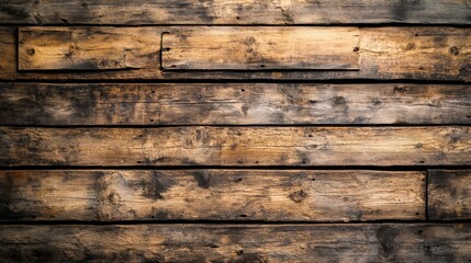 Obraz premium In this image, warm tones are used to highlight a row of richly textured wooden planks