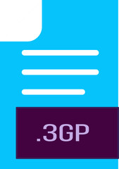 Obraz premium 3GP File format icon outline and fill