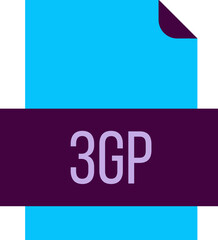 3GP File icon fill crisp corners with doted lines