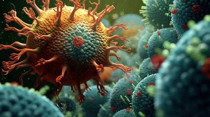 Obraz premium Microscopic View of Virus