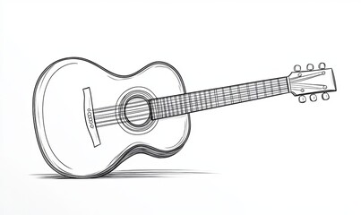 A hand-drawn sketch of a six-string acoustic guitar.